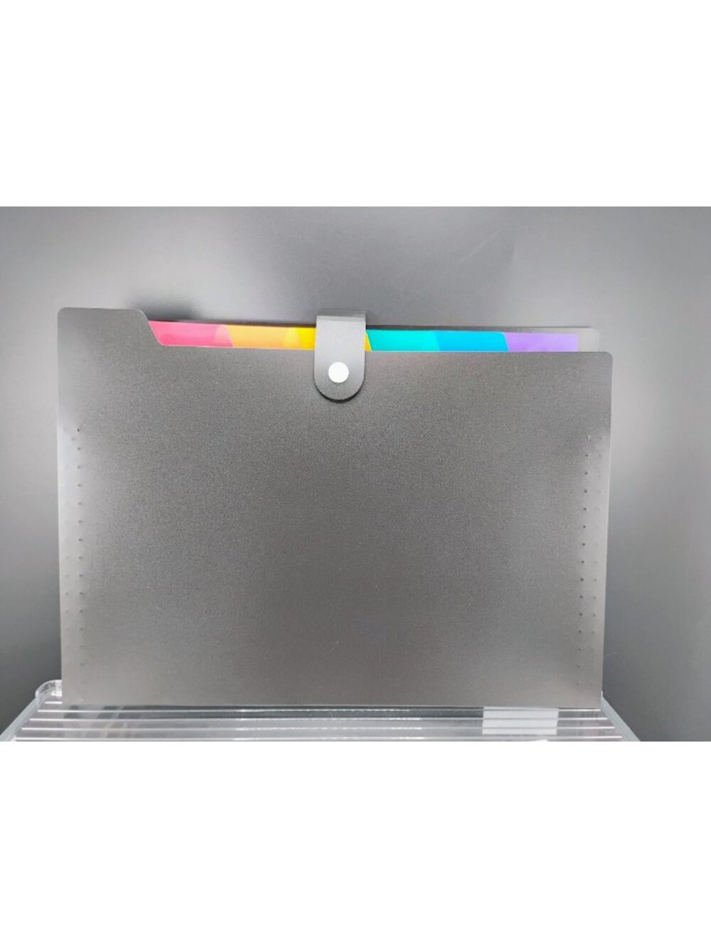 Expandable Black File Folder Organizer With Multicolor Dividers
